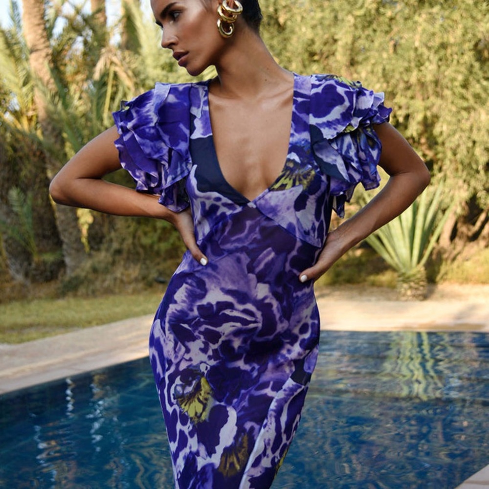 Rat & Boa Violet Floral Dress